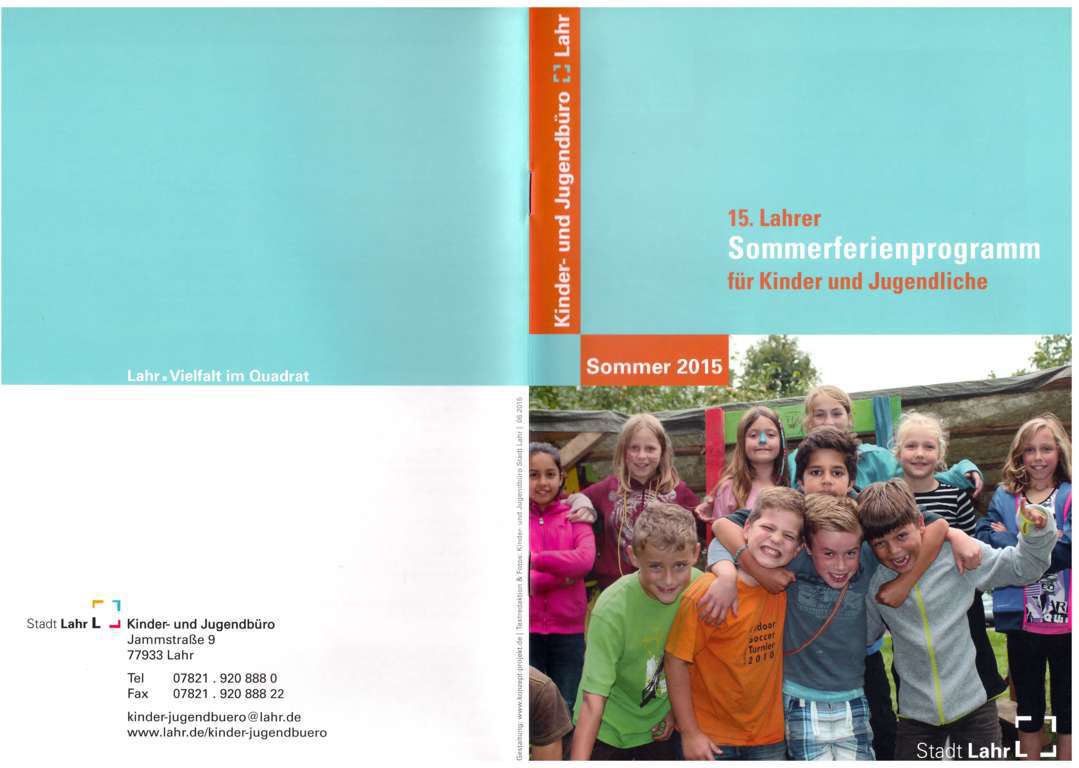 Cover des Sommerferienprogramms des Kinder- und Jugendbüros der Stadt Lahr